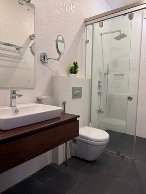 Shower, bidet, towels, soap - 3BR Apartment - Hildon Residences (Colombo)