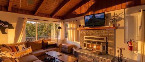 Fernseher, Kamin