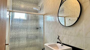Apartment | Bathroom | Shower, hair dryer, bidet, soap