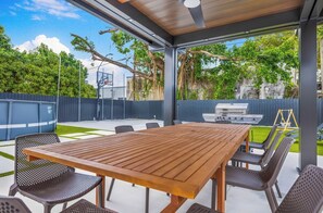 Outdoor dining - Design Dist Living:Pool,Basketball CourtandNespresso (Miami)