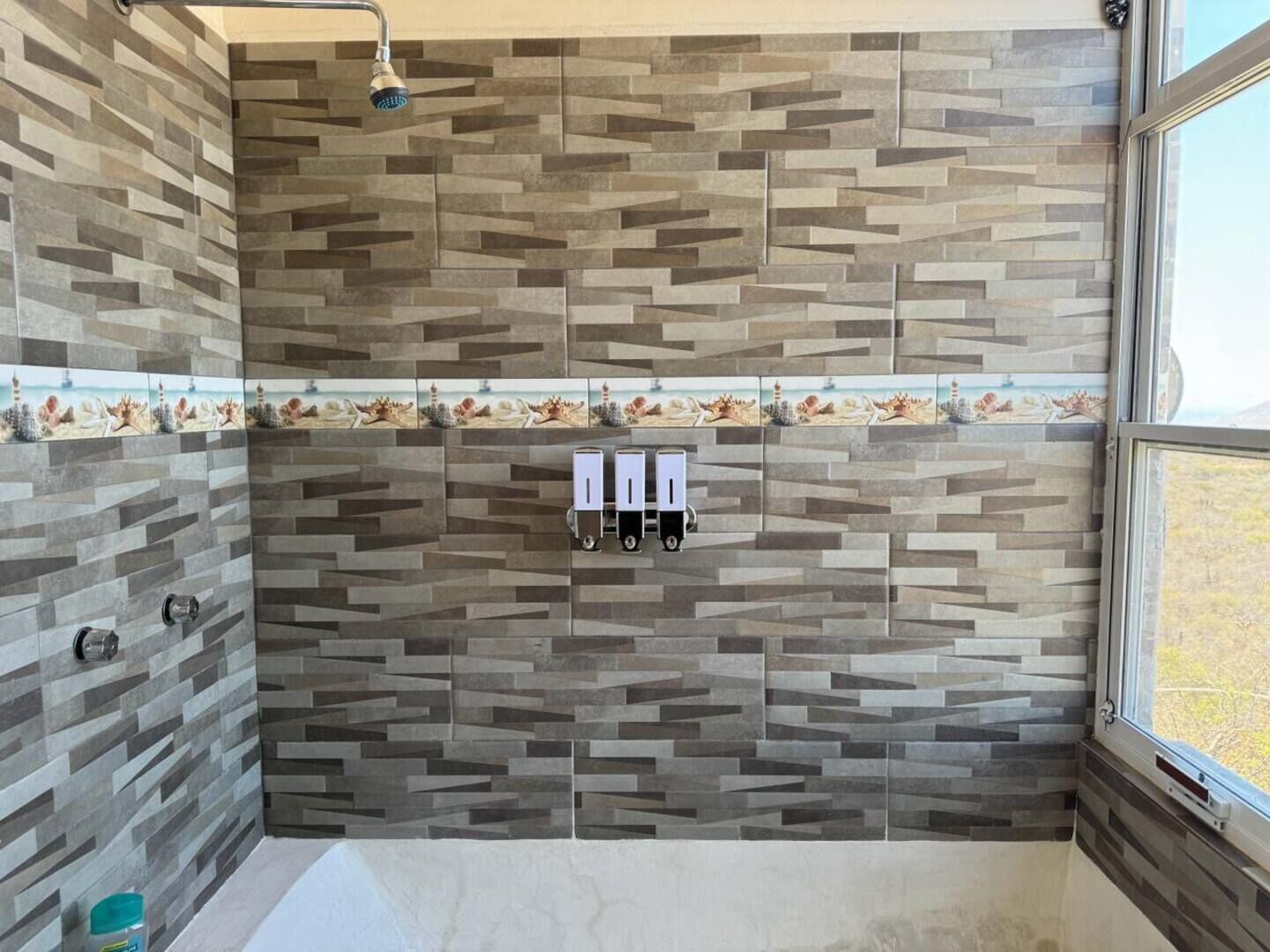 Bidet, towels, soap, toilet paper