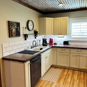 Microwave, oven, stovetop, dishwasher