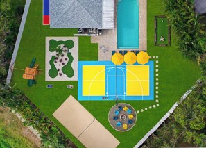 Piscine extérieure, piscine chauffée