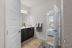 Hair dryer, towels