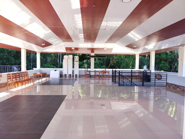 Outdoor banquet area