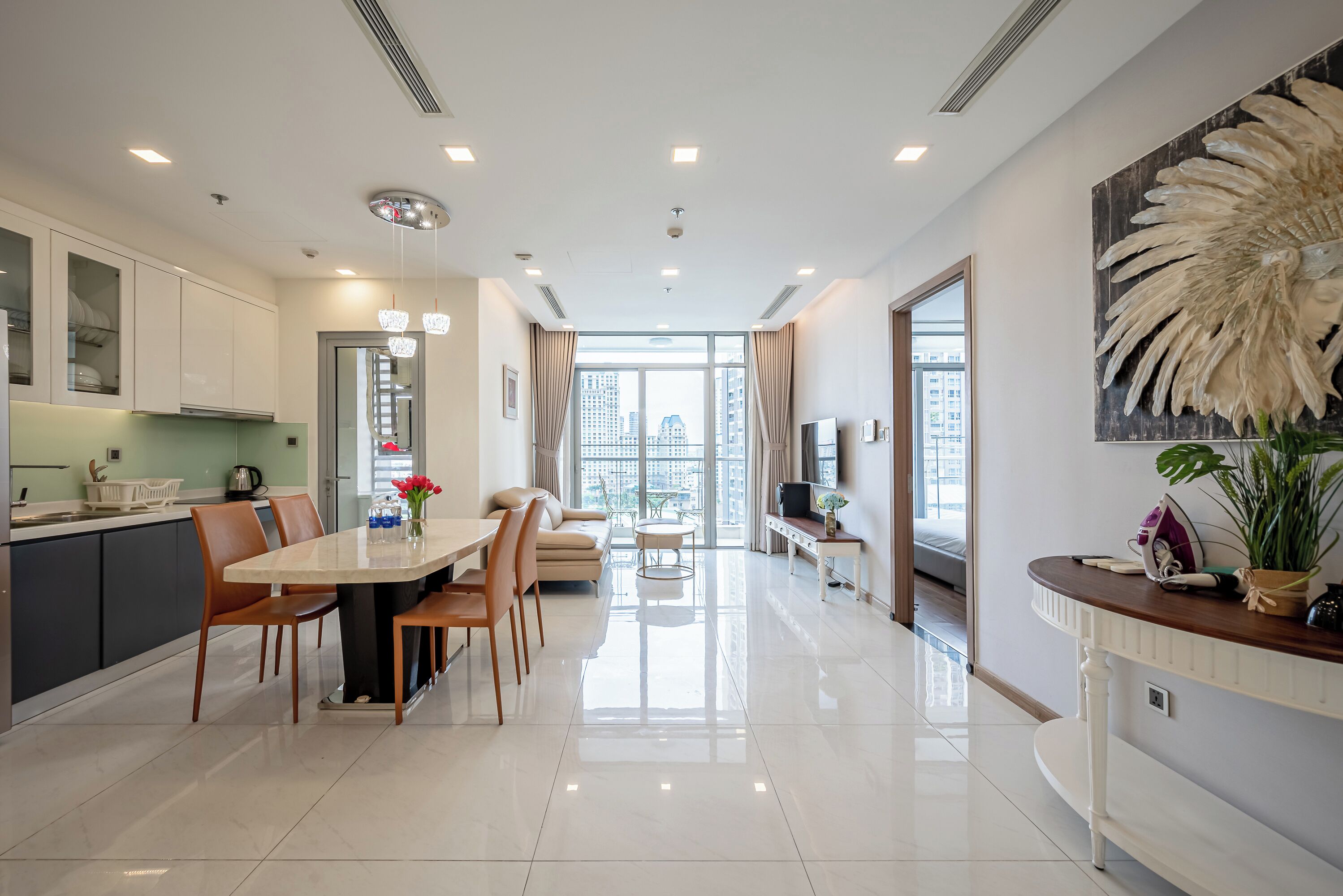 Familienapartment, 2 Schlafzimmer, Balkon, Blick auf den Innenhof | Zimmerausstattung
