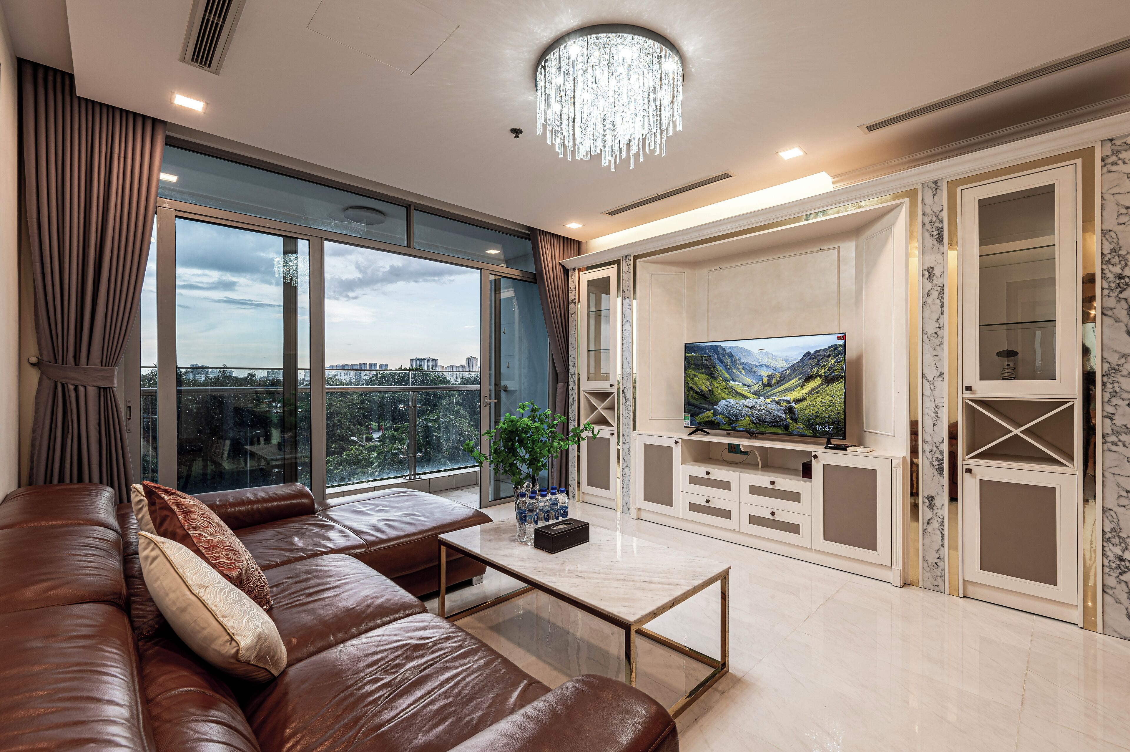 Luxury Apartment, 4 Bedrooms, Balcony, City View | Living area | Flat-screen TV, Netflix, streaming services