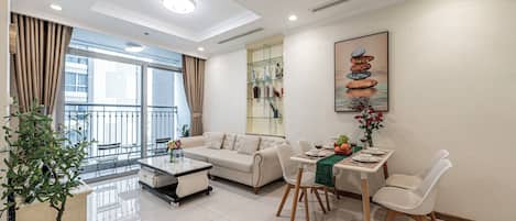 Family Apartment, 2 Bedrooms, Balcony, Courtyard View | Living area | Flat-screen TV, Netflix, streaming services