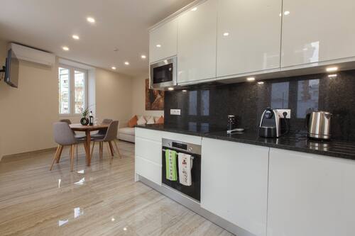Luxury Apartment, 1 Bedroom, City View | Private kitchen | Espresso maker, coffee/tea maker, electric kettle, toaster