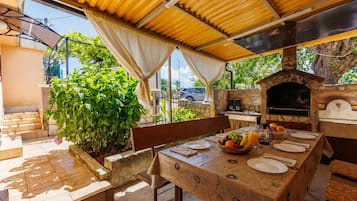 Family House, 2 Bedrooms, Balcony (House Papinka with Private Pool &) | Outdoor dining