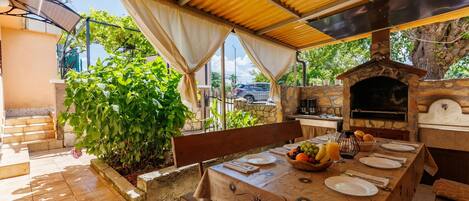 Family House, Multiple Bedrooms (House Papinka with Private Pool &) | Outdoor dining