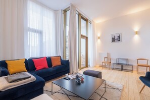 Apartment, 1 Bedroom, Balcony, City View | Living room - Charming Renovated Apartment in Vibrant Saint Gilles, Brussels (Brussels)