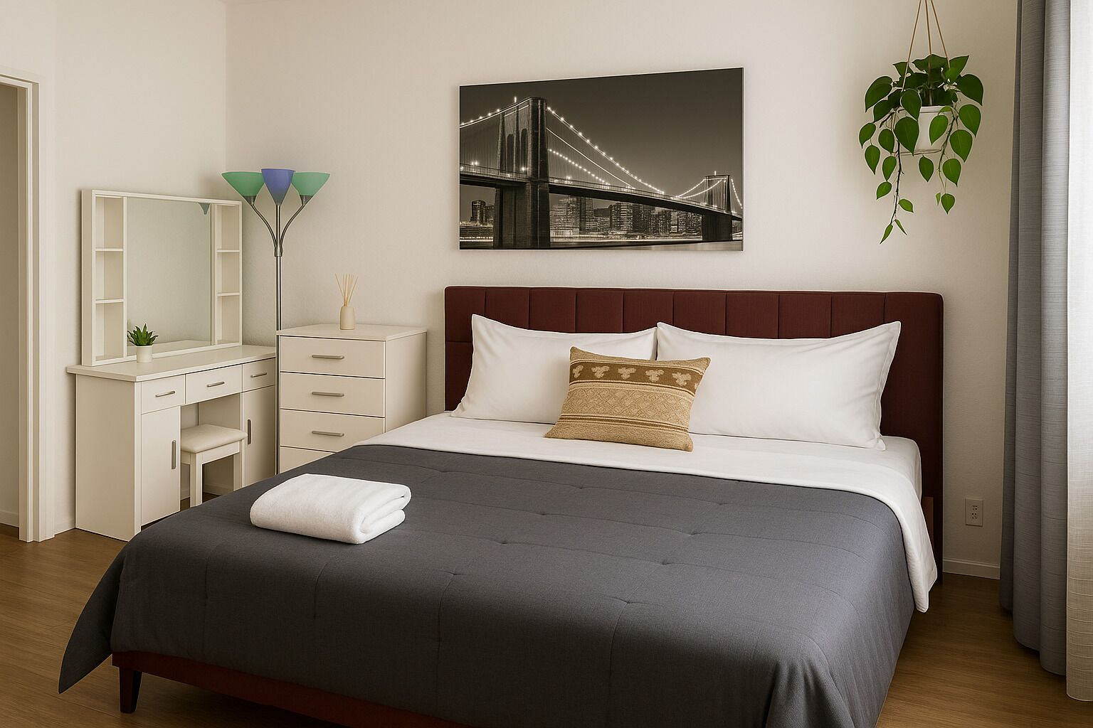 4 bedrooms, desk, iron/ironing board, WiFi