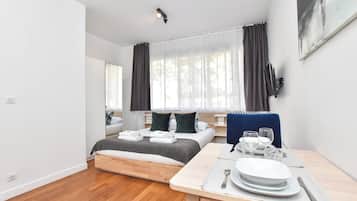 Desk, iron/ironing board, free WiFi, bed sheets