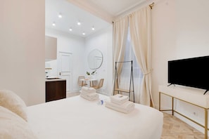 Desk, iron/ironing board, free WiFi, bed sheets