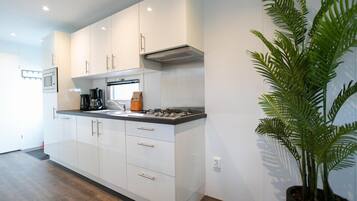 Refrigerador, microondas, placa de cocina, lavavajillas