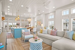 Smart TV, DVD player, books, video library