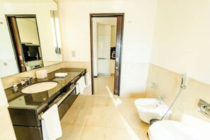 淋浴设施、吹风机、坐浴桶、毛巾