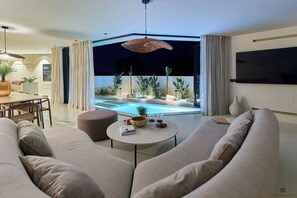 Villa (5 Bedrooms) | Living area | 165-cm Smart TV with cable channels - Hedera Estate, Villa Hedera XX (Dubrovnik)