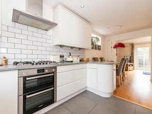 Fridge, microwave, oven, toaster