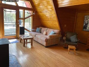 Smart TV, chimenea, reproductor de DVD y libros