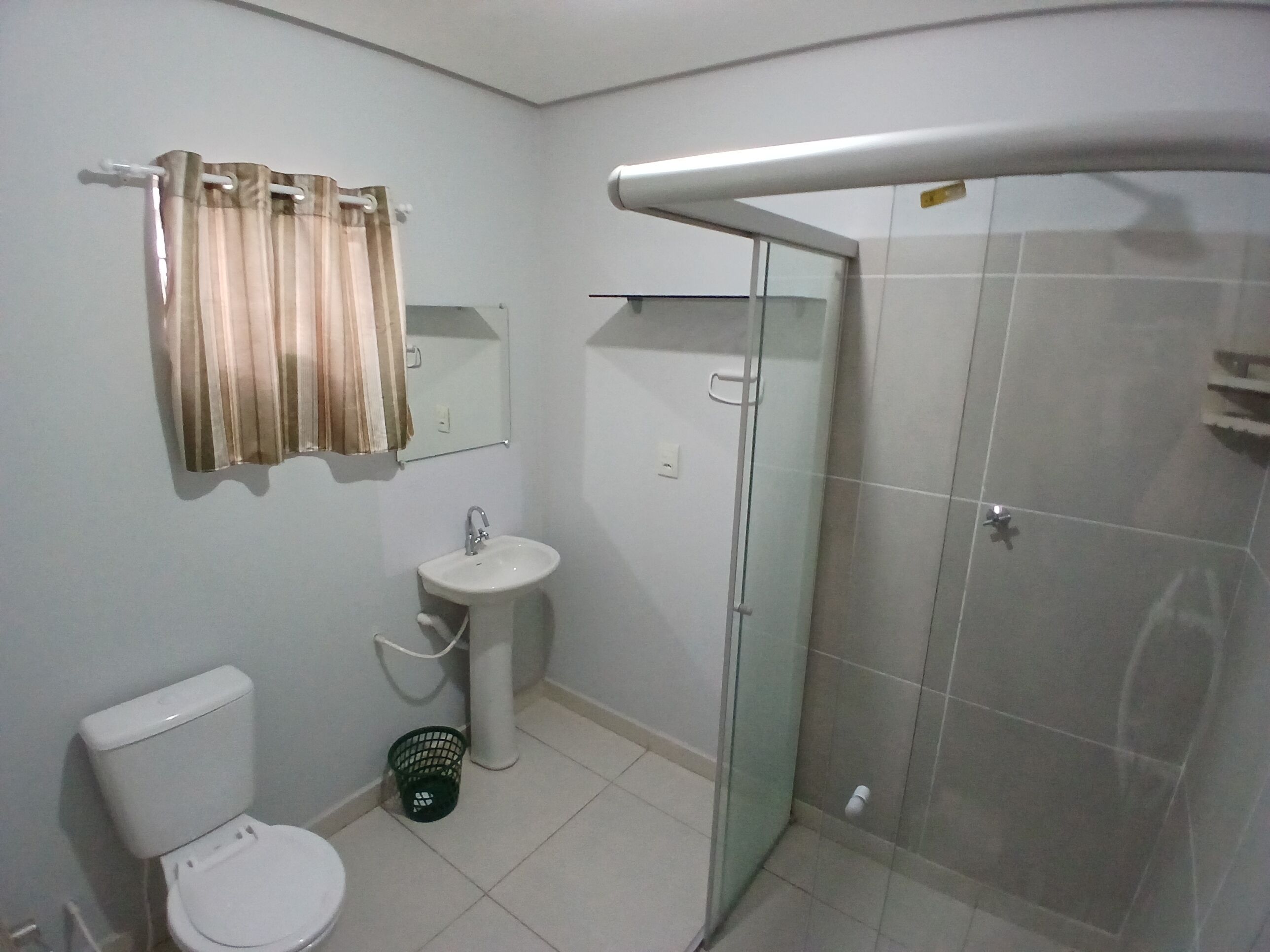 Shower, free toiletries, towels, soap
