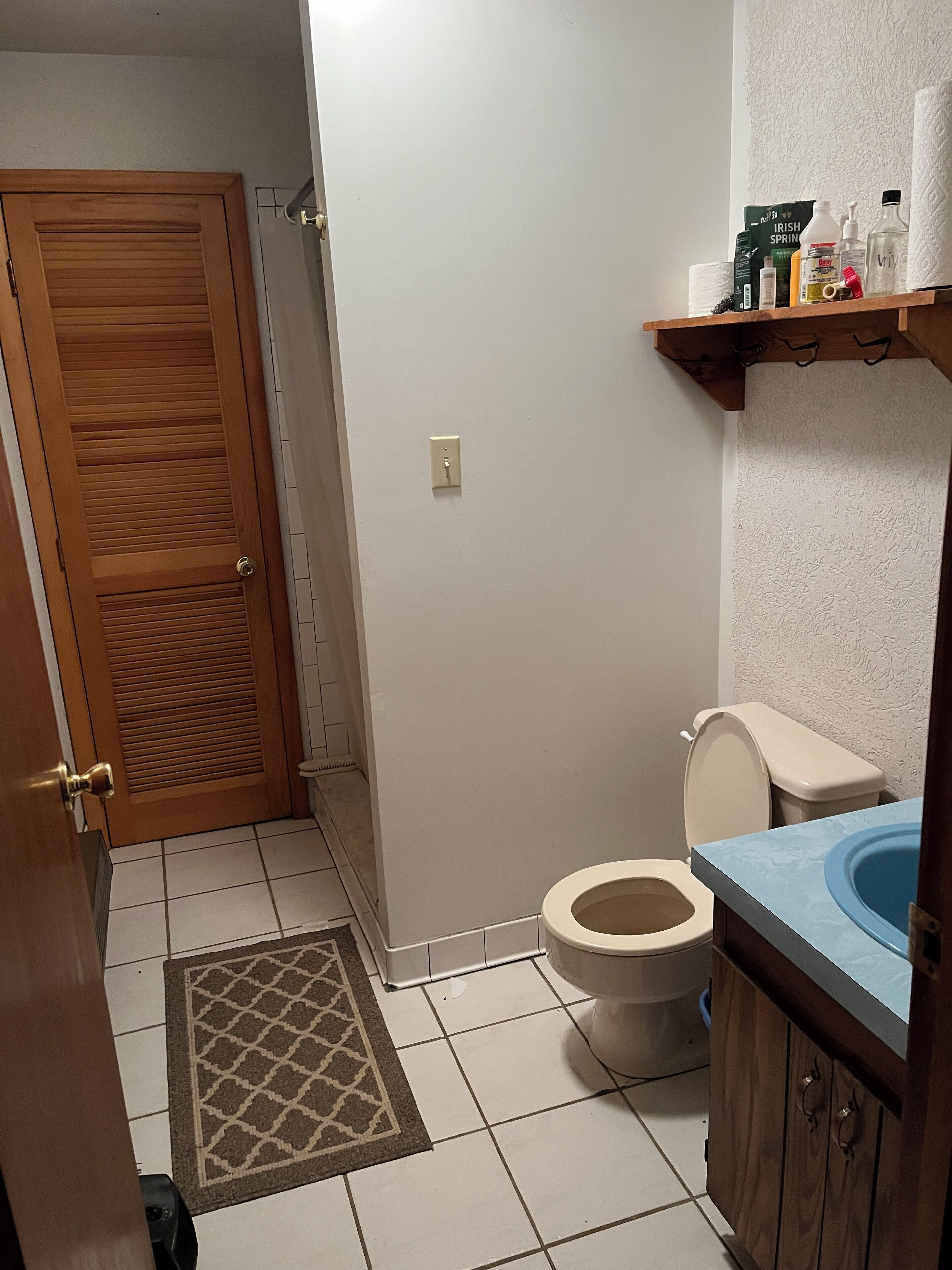 Dusj, såpe og toalettpapir