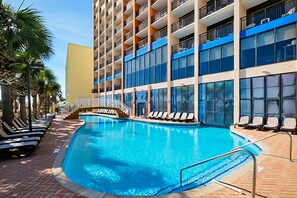 Indoor pool, a heated pool - Oceanfront condo with pool, hot tub, lazy river & private balcony (Myrtle Beach)