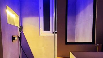 Secadora de cabello, toallas, jabón, shampoo