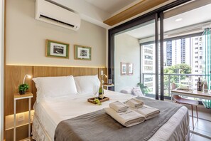 Leilighet | 1 soverom, blendingsgardiner, strykejern/-brett og wi-fi (inkludert)