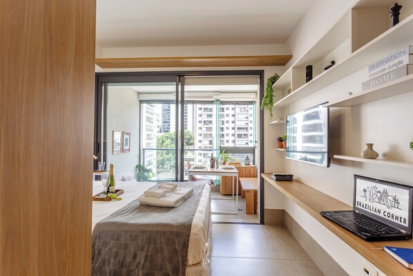 Apartment | 1 bedroom, blackout curtains, iron/ironing board, free WiFi - Piscina-academia-AC-Brazilian Corner (São Paulo)