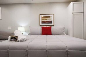 1 slaapkamer, een strijkplank/strijkijzer, wifi, beddengoed