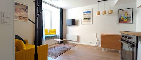 Apartamento design | 1 quarto, espaço de trabalho para notebook, cortinas blackout