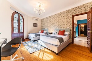 8 bedrooms, desk, iron/ironing board, travel cot