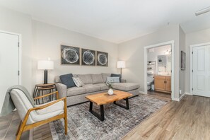 TV connectée, cheminée, livres