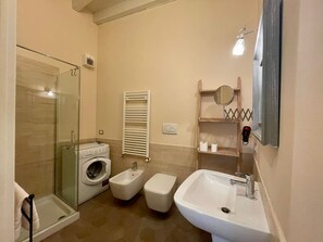 Dusche, Haartrockner, Bidet, Handtücher