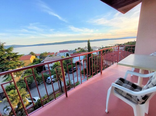 Sleek and Serene Rooms Crikvenica - Triple room with Balcony and Sea View