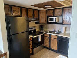 Apartamento estándar | Cocina privada | Frigorífico grande, microondas, horno y placa de cocina