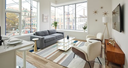 Bright Designer Loft –  steps from PATH to NYC