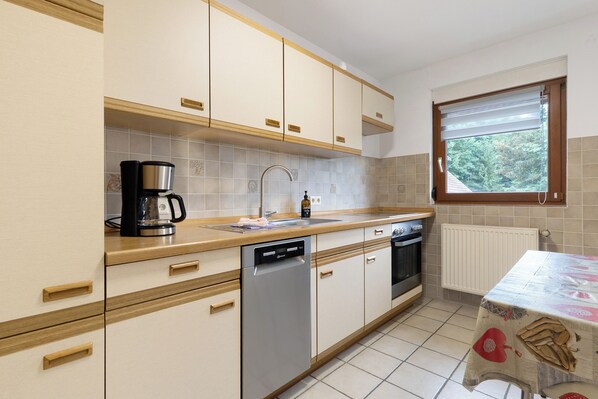 Fridge, oven, stovetop, dishwasher