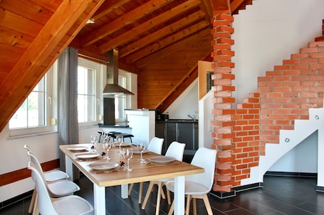Dining. Holiday Apartment 'Himmelreich' with Balcony and Wi-Fi