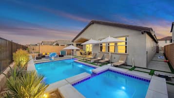 Piscine extérieure, piscine chauffée