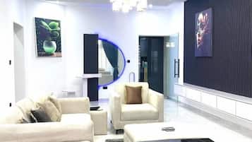 Luxury Apartment, Balcony, City View | Living area