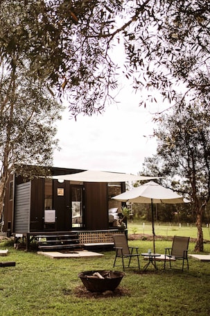 Terrace/patio. Farmhouse 1 at Coffs by Tiny Away