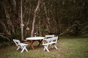 Outdoor dining - Farmhouse 1 at Coffs by Tiny Away (Boambee East)