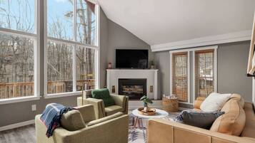 TV, fireplace, stereo, offices