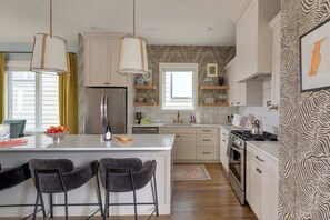 Fridge, microwave, oven, stovetop - The Lyric • Luxury Home with Rooftop + Firepit (Nashville)