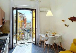 Apartment, Balcony, Partial Sea View | Living area - Solemar Sicilia - Casa Emma (Santa Flavia)