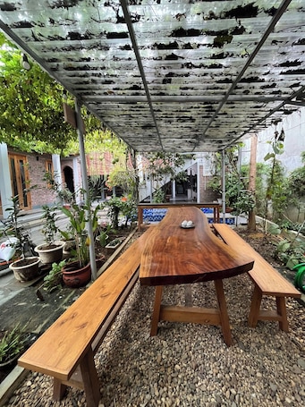 Outdoor banquet area