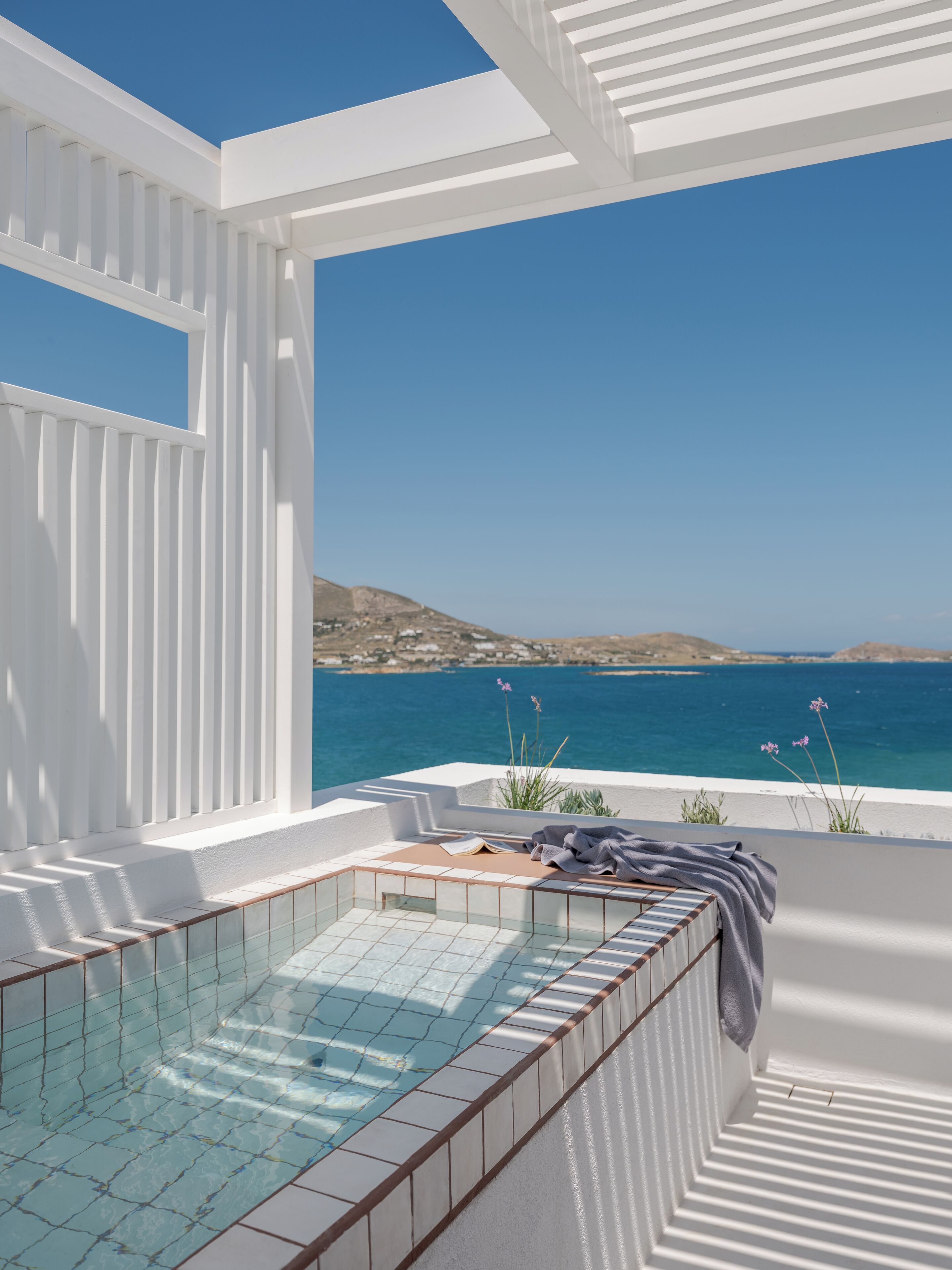 Deluxe Double with Outdoor Hot tub and Panoramic Sea View | Soundproofing, free cots/infant beds, free WiFi, bed sheets